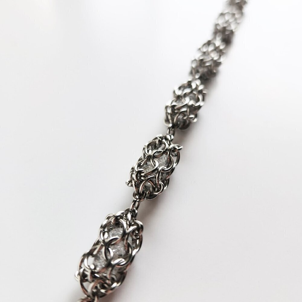 Clear quartz chunky silver bracelet - Picture 8 of 10